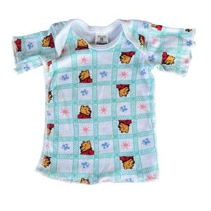 VTG 90s Disney Winnie The Pooh Newborn Undershirt Made in USA Checkerboard GUC